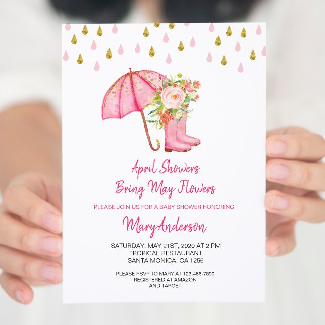 Invitation Avril Les douches apportent le Baby shower de mai  (Créateur téléchargé)