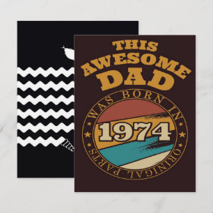 Invitation Awesome Papa Idée cadeau 1974  48e anniversaire ca