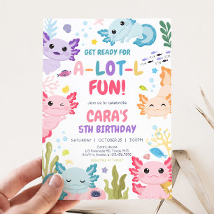 Invitation Axolotl Alotl Fun Anniversaire