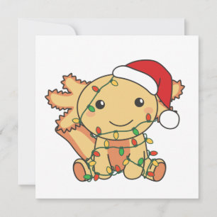 Invitation Axolotl Noël Animaux d'hiver Axolotls