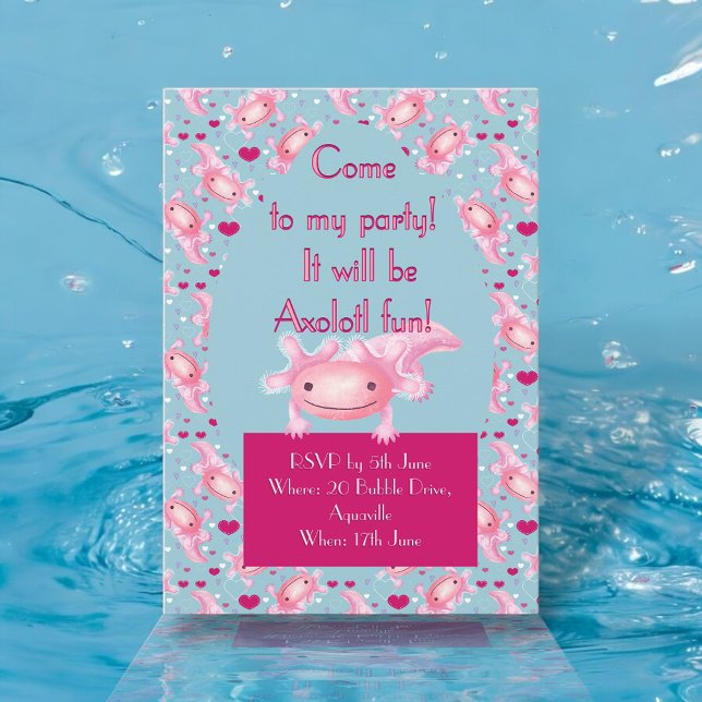 Invitation Axolotl rose (Créateur téléchargé)