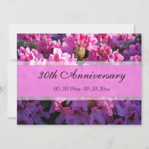 Invitation Azalée rose floraison anniversaire de mariage