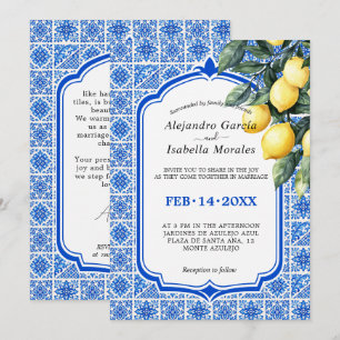 Invitation 🍋💙 Azul & Limone Romance – Classique