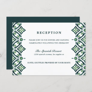 Invitation Azulejo vert   Espagne Réception mariage en mosaïq