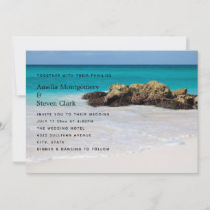 Invitation Azure Ocean Sandy Beach Mariage photo
