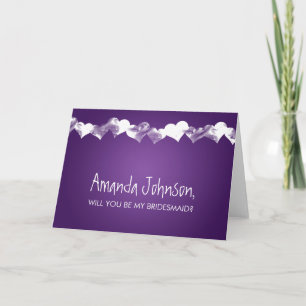 Invitation B My Bridesmaid Grunge Hearts