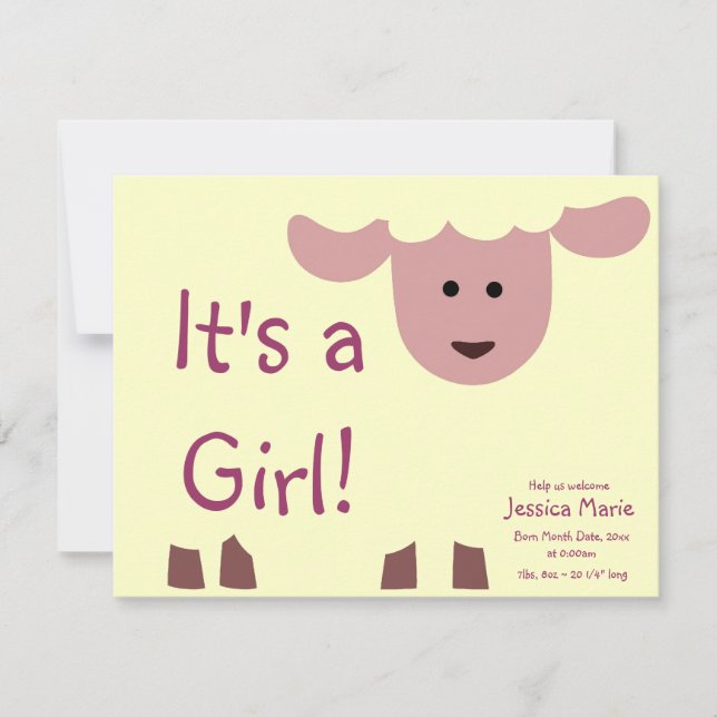 Invitation Baa Baa Baby (Devant)
