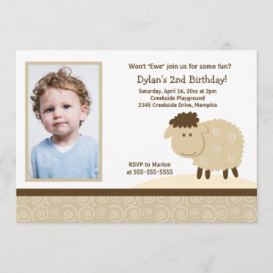 Invitation Baa Baa Sheep *PHOTO* Anniversaire 5x7
