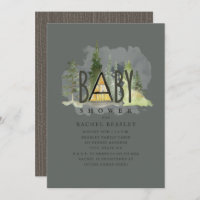 Baby A Frame Woodland Cabine Dark Baby shower