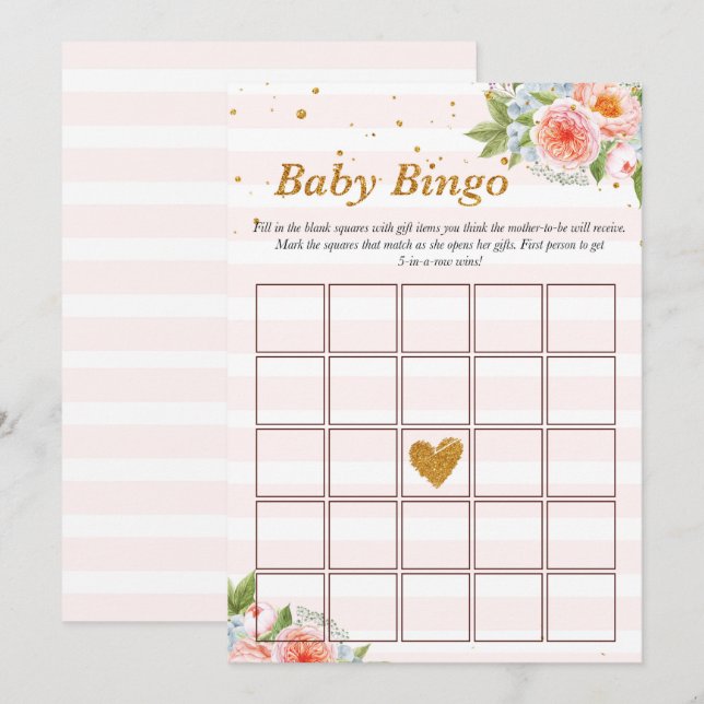 Invitation Baby Bingo Game (Devant / Derrière)