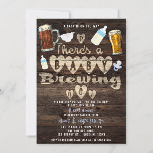 Invitation Baby Blue Brewing Beer Papa à Devenir Fête de Coup