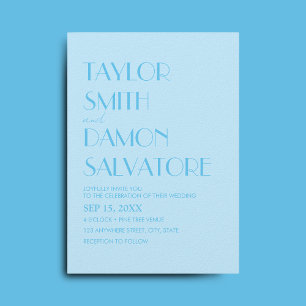 Invitation Baby Blue Ocean Bold Retro Mariage