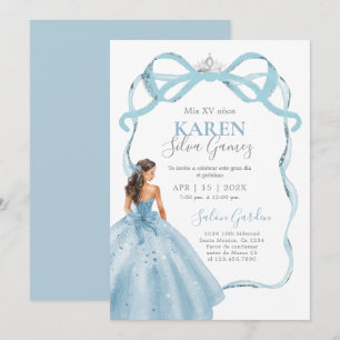 Invitation Baby Blue pour Quinceanera