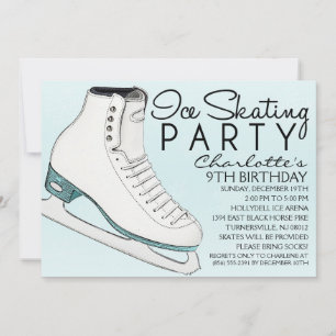 Invitation Baby Blue Skate Mates Ice Skate Anniversaire