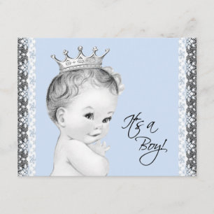 Invitation Baby Blue Sweet Little Prince Baby Shower