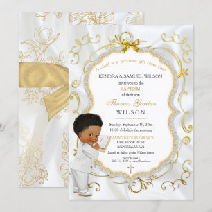 Invitation Baby Boy Baptême Communion Christening Bible