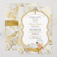 Baby Boy Baptism Christening Gold Cross