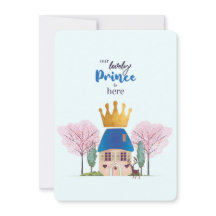 Baby Boy Blue Gold Prince Baby shower du château