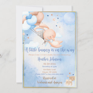Invitation Baby Boy Bunny Baby shower