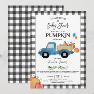 Invitation Baby Boy Citrouille Camion Citrouille Baby shower 