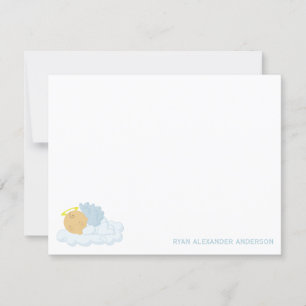 Invitation Baby Boy Custom Flat Merci Notes