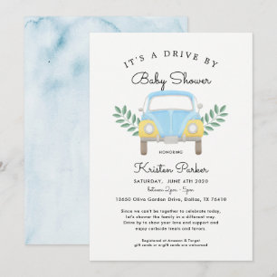 Invitation Baby Boy Drive Par Baby shower