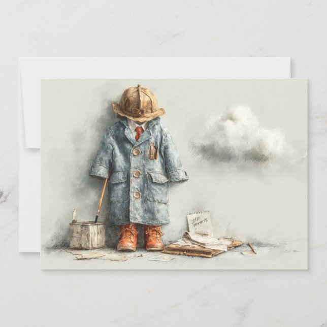 Invitation Baby Boy Firefighter 1er anniversaire (Devant)