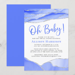 Invitation Baby Boy Geode Douche Virtuelle