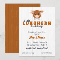 Baby Boy Longhorn Burnt Orange Baby shower