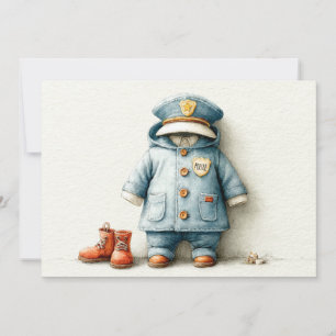 Invitation Baby Boy Police 1ère fête d'anniversaire