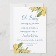 Baby Boy Positano Lemons Baby shower Motif bleu