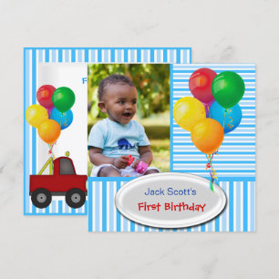 Invitation Baby Boy Premier anniversaire 1er coloré