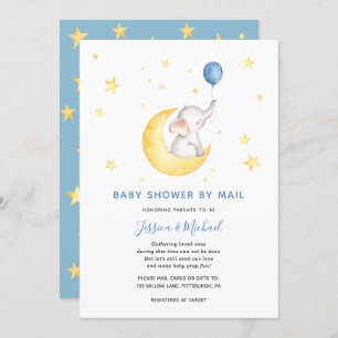 Invitation Baby Boy Star Elephant Baby shower par courrier