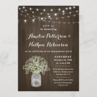 Baby Breath Mason Jar Rustic Engagement Party