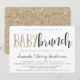 Invitation Baby Brunch Moderne pour la Naissance