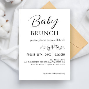 Invitation Baby Brunch Moderne Révélation du Sexe de Bébé