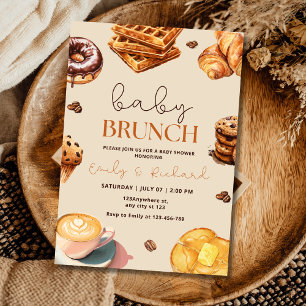 Invitation Baby Brunch Neutre Fête de Naissance Petit Déjeune