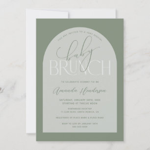 Invitation Baby Brunch Vert Sauge Baby Shower