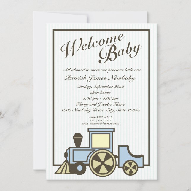 Invitation Baby Choo Choo Train Open House (Devant)