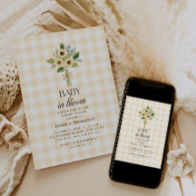 Baby d'Automne en Fleur Gingham Tournesol Baby Sho
