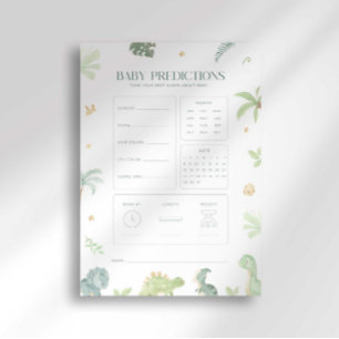Invitation Baby Dino Baby shower Baby Prediction Jeu