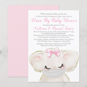 Invitation Baby Elephant avec lecteur de masques par Baby sho