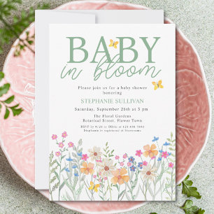 Invitation Baby en fleurs Baby Shower Fleur Sauvage