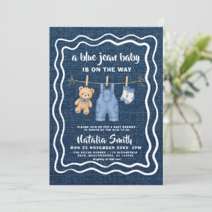 Invitation Baby en Jean Bleu Baby Shower