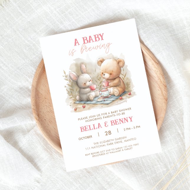 Invitation Baby est en train de brasser Tea Party Baby shower (Créateur téléchargé)