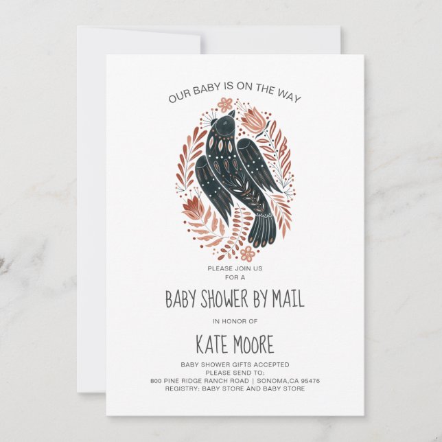 Invitation Baby Est Sur Le Chemin Douche Par Courrier (Devant)