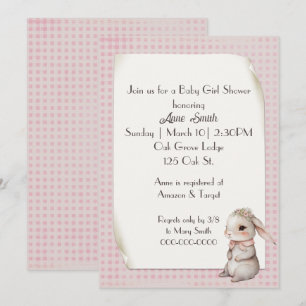 Invitation Baby Girl Boho Bunny Baby shower