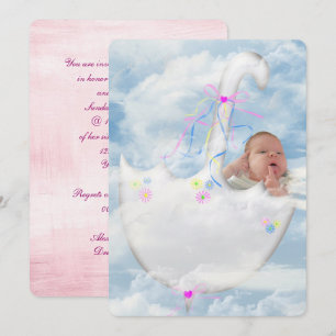 Invitation Baby Girl Douche-bébé dans les nuages