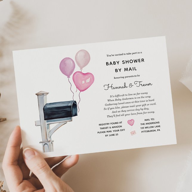 Invitation Baby Girl Longue distance douche par la poste (Créateur téléchargé)