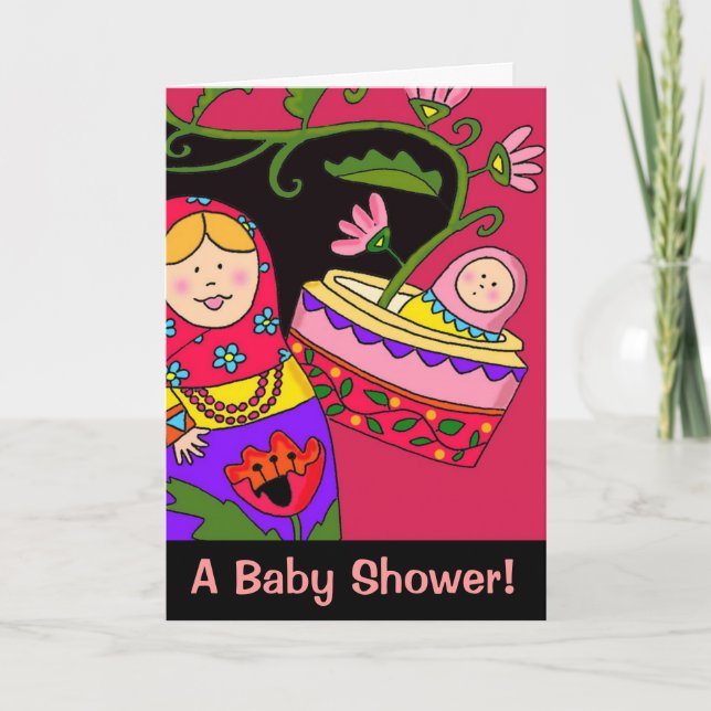 Invitation Baby Girl Ukrainian Folk (Devant)